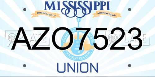 AZO7523 Mississippi License Plate
