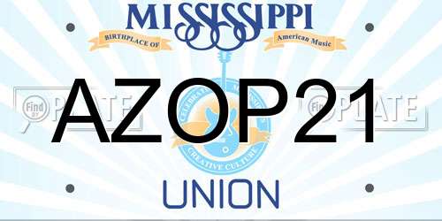 AZOP21 Mississippi License Plate