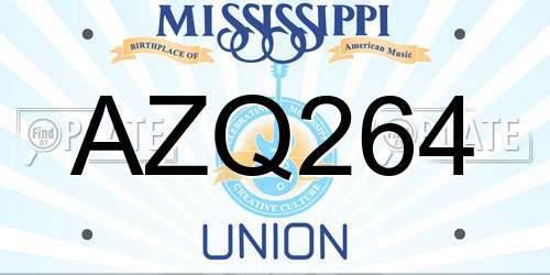 AZQ264 Mississippi License Plate