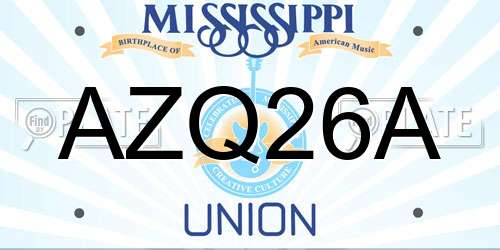 AZQ26A Mississippi License Plate
