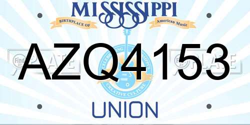 AZQ4153 Mississippi License Plate