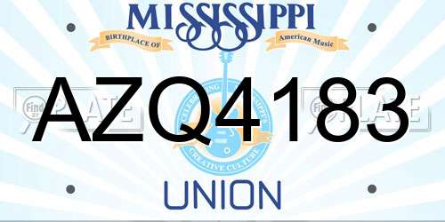 AZQ4183 Mississippi License Plate