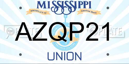 AZQP21 Mississippi License Plate