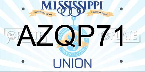 AZQP71 Mississippi License Plate