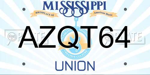 AZQT64 Mississippi License Plate