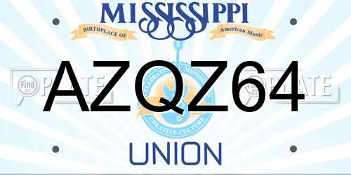 AZQZ64 Mississippi License Plate