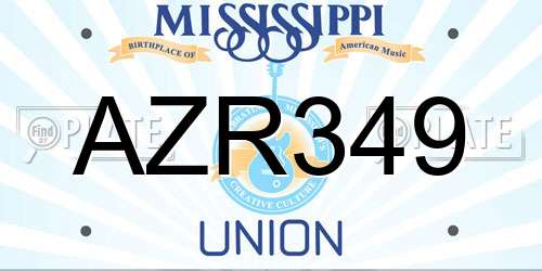 AZR349 Mississippi License Plate
