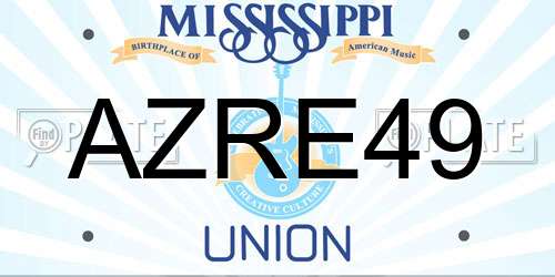 AZRE49 Mississippi License Plate