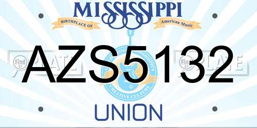 AZS5132 Mississippi License Plate