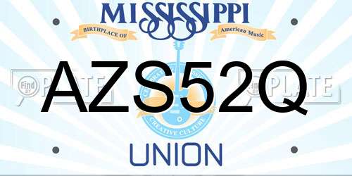 AZS52Q Mississippi License Plate