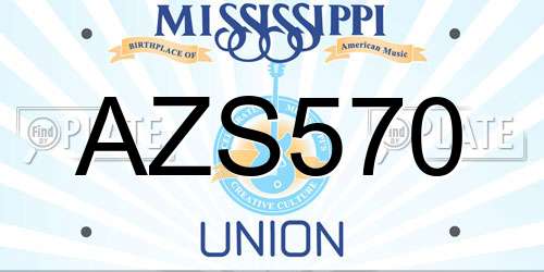 AZS570 Mississippi License Plate