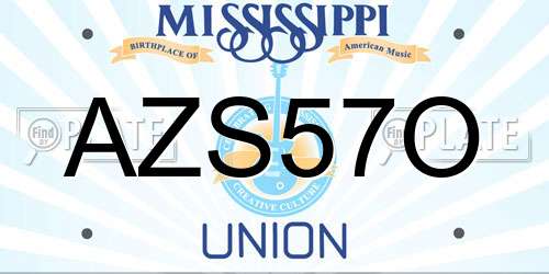 AZS57O Mississippi License Plate