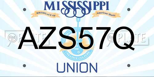 AZS57Q Mississippi License Plate