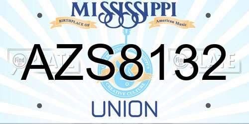 AZS8132 Mississippi License Plate
