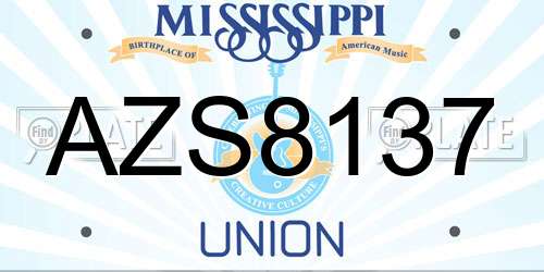 AZS8137 Mississippi License Plate