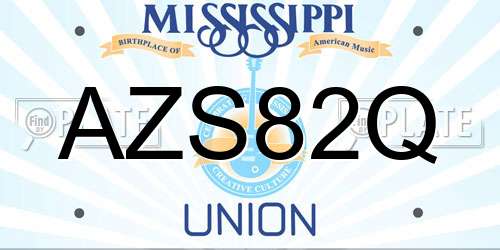 AZS82Q Mississippi License Plate