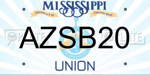 AZSB20 Mississippi License Plate