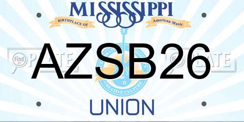 AZSB26 Mississippi License Plate