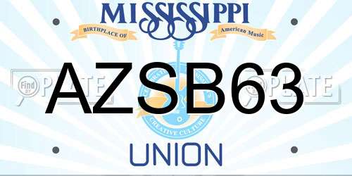 AZSB63 Mississippi License Plate