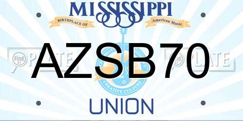 AZSB70 Mississippi License Plate