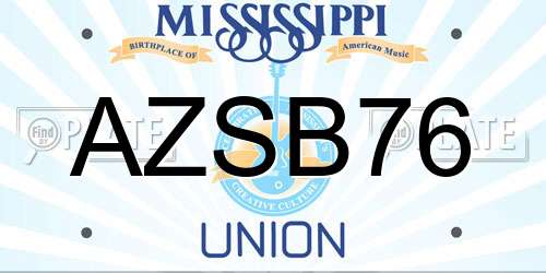 AZSB76 Mississippi License Plate
