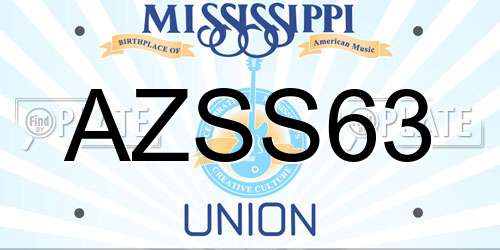 AZSS63 Mississippi License Plate