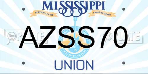 AZSS70 Mississippi License Plate