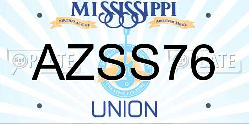 AZSS76 Mississippi License Plate