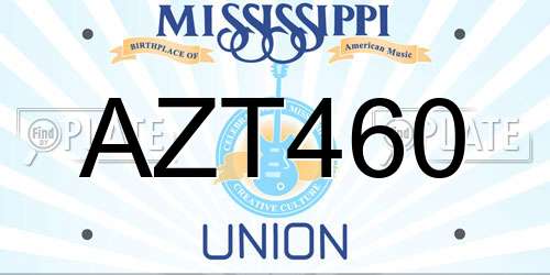 AZT460 Mississippi License Plate