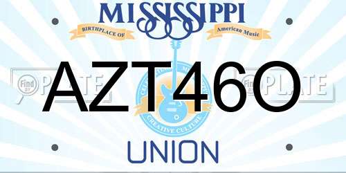 AZT46O Mississippi License Plate
