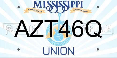 AZT46Q Mississippi License Plate
