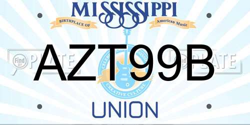 AZT99B Mississippi License Plate