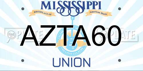 AZTA60 Mississippi License Plate