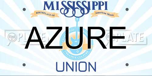 AZURE Mississippi License Plate