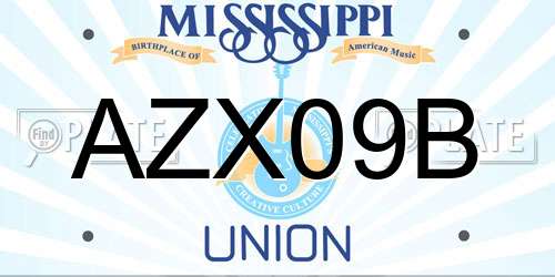 AZX09B Mississippi License Plate