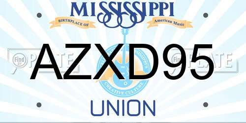 AZXD95 Mississippi License Plate
