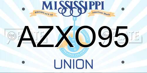 AZXO95 Mississippi License Plate