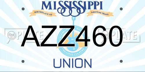 AZZ460 Mississippi License Plate