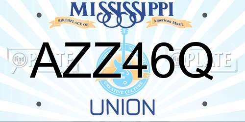 AZZ46Q Mississippi License Plate