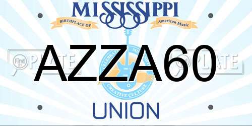 AZZA60 Mississippi License Plate