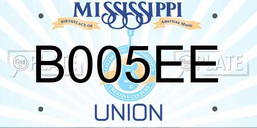 B005EE Mississippi License Plate