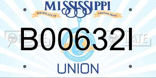 B00632I Mississippi License Plate
