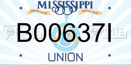 B00637I Mississippi License Plate