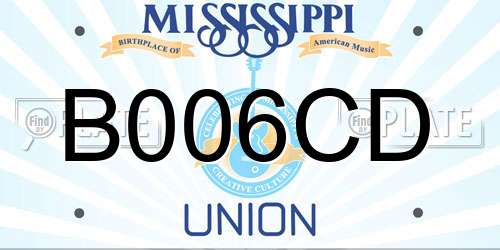 B006CD Mississippi License Plate