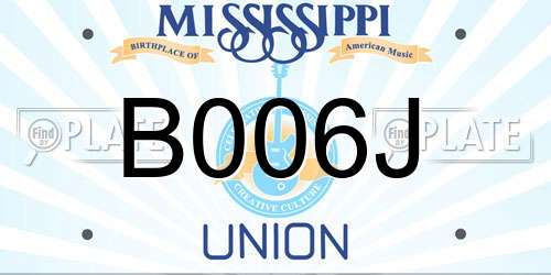 B006J Mississippi License Plate