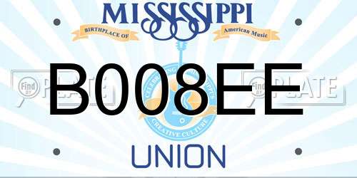 B008EE Mississippi License Plate