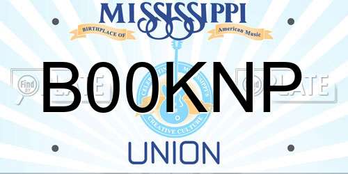 B00KNP Mississippi License Plate