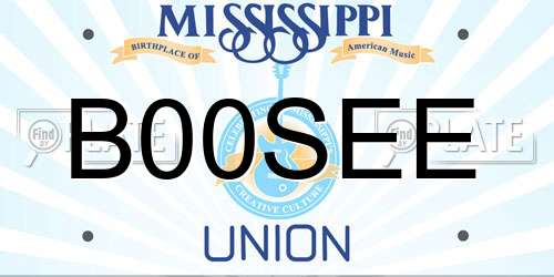 B00SEE Mississippi License Plate