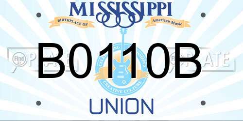 B0110B Mississippi License Plate