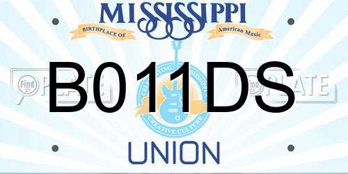 B011DS Mississippi License Plate